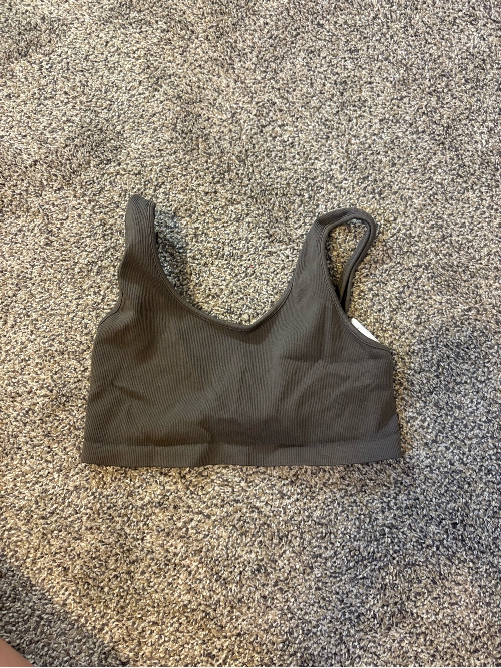 American Eagle Outfitters Olive Ribbed Seamless Bralette